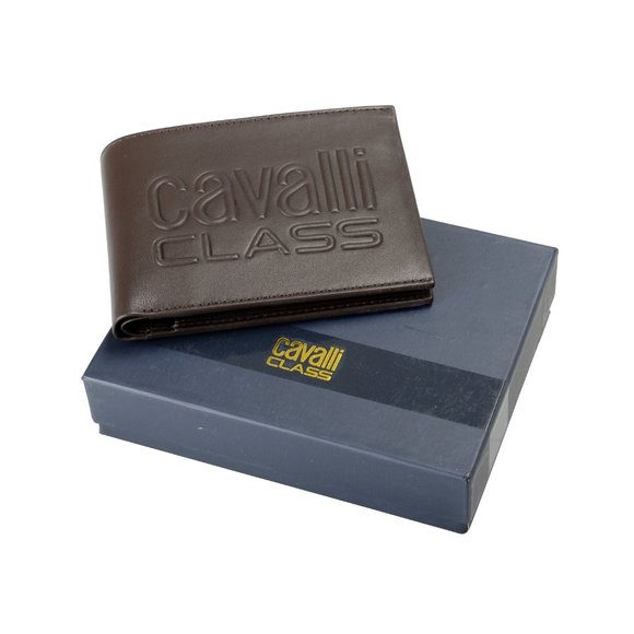Cavalli Class Men's "Downtown" Chocolate Brown Leather Bifold Wallet - Picture 5 of 5
